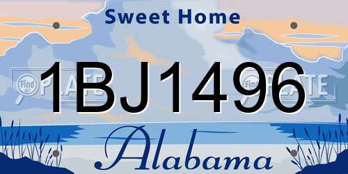 1BJ1496 Alabama License Plate