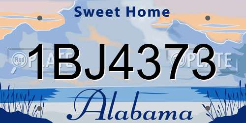1BJ4373 Alabama License Plate