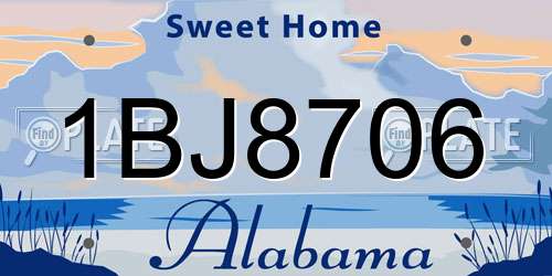 1BJ8706 Alabama License Plate