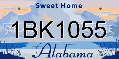 1BK1055 Alabama License Plate