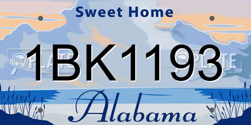 1BK1193 Alabama License Plate