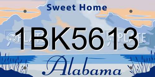 1BK5613 Alabama License Plate