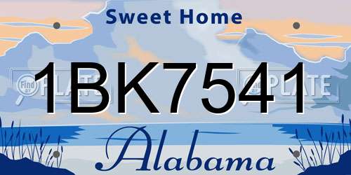 1BK7541 Alabama License Plate