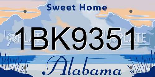 1BK9351 Alabama License Plate