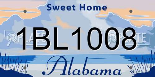 1BL1008 Alabama License Plate