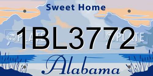 1BL3772 Alabama License Plate