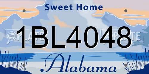 1BL4048 Alabama License Plate