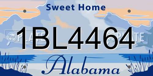 1BL4464 Alabama License Plate
