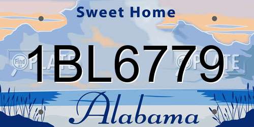 1BL6779 Alabama License Plate