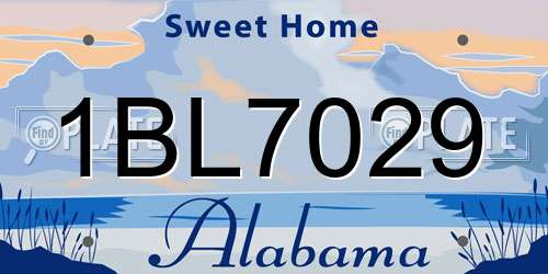 1BL7029 Alabama License Plate