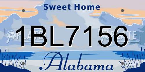 1BL7156 Alabama License Plate