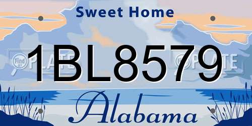 1BL8579 Alabama License Plate