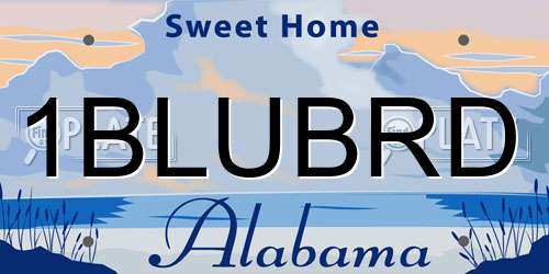 1BLUBRD Alabama License Plate