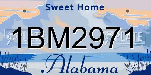 1BM2971 Alabama License Plate