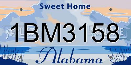 1BM3158 Alabama License Plate