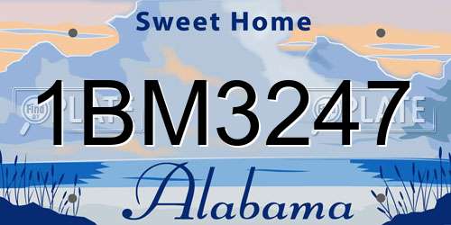 1BM3247 Alabama License Plate