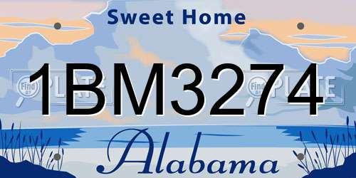 1BM3274 Alabama License Plate
