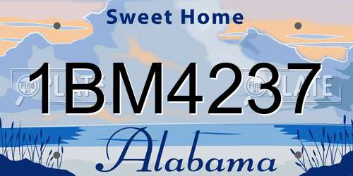 1BM4237 Alabama License Plate
