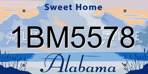 1BM5578 Alabama License Plate