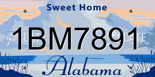 1BM7891 Alabama License Plate