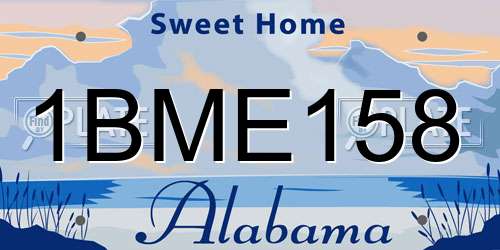1BME158 Alabama License Plate