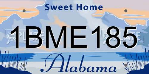 1BME185 Alabama License Plate