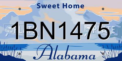 1BN1475 Alabama License Plate