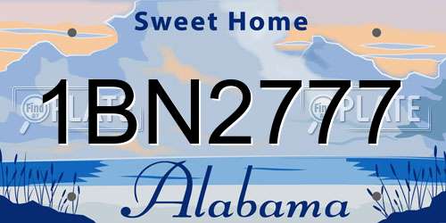 1BN2777 Alabama License Plate
