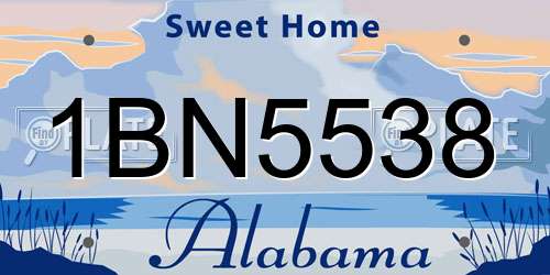 1BN5538 Alabama License Plate