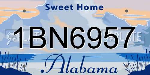 1BN6957 Alabama License Plate