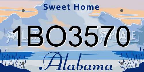 1BO3570 Alabama License Plate