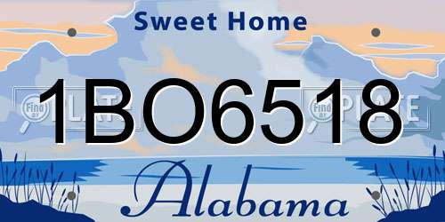 1BO6518 Alabama License Plate