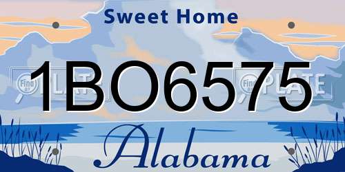1BO6575 Alabama License Plate