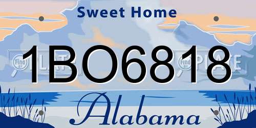 1BO6818 Alabama License Plate