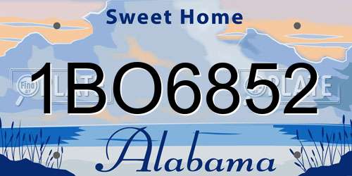 1BO6852 Alabama License Plate