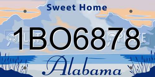 1BO6878 Alabama License Plate