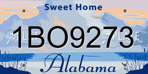 1BO9273 Alabama License Plate