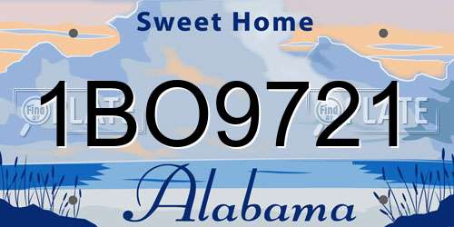1BO9721 Alabama License Plate