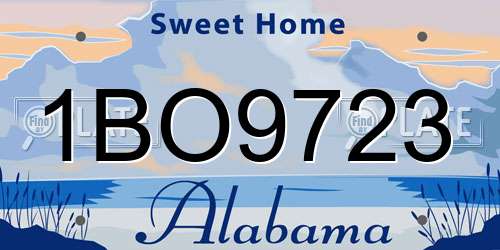 1BO9723 Alabama License Plate