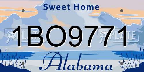 1BO9771 Alabama License Plate