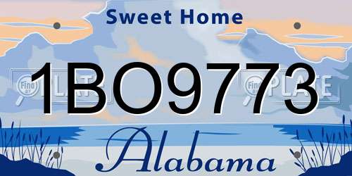 1BO9773 Alabama License Plate