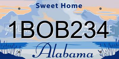 1BOB234 Alabama License Plate