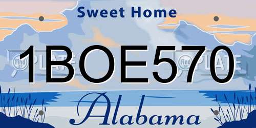 1BOE570 Alabama License Plate