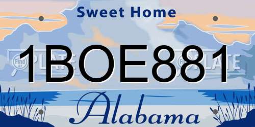1BOE881 Alabama License Plate