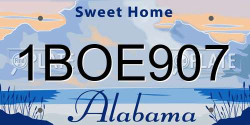 1BOE907 Alabama License Plate