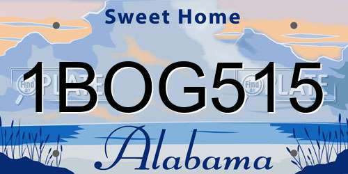 1BOG515 Alabama License Plate