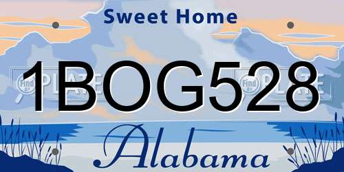 1BOG528 Alabama License Plate
