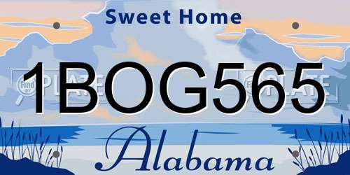 1BOG565 Alabama License Plate