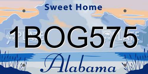 1BOG575 Alabama License Plate