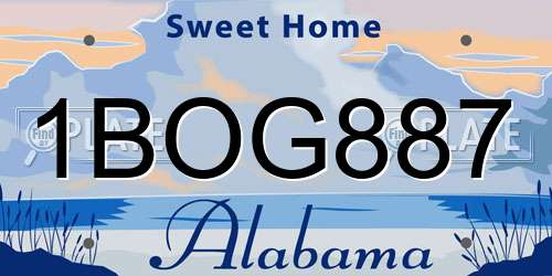 1BOG887 Alabama License Plate